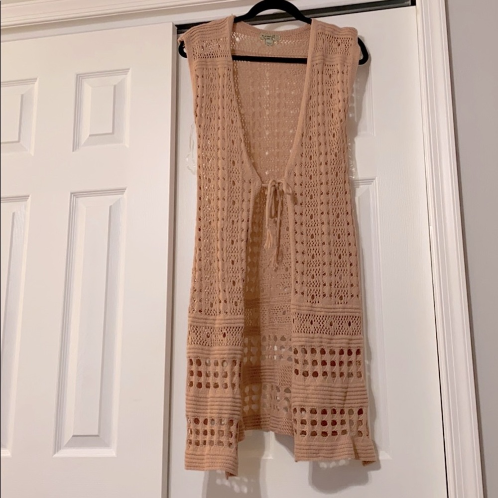 One World sleeveless duster sweater